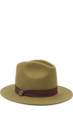 Фетровая шляпа с лентой Dsquared2. Цвет: хаки