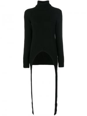 Трикотажный джемпер с драпировкой Givenchy. Цвет: чёрный