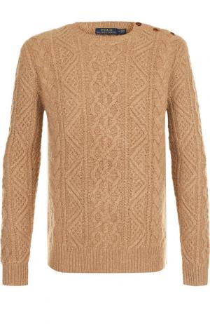 Шерстяной свитер фактурной вязки Polo Ralph Lauren. Цвет: бежевый