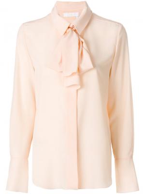 Блузка с воротником-стойкой бантом Chloé. Цвет: розовый и фиолетовый