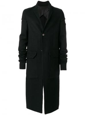 Однобортное пальто Rick Owens. Цвет: чёрный
