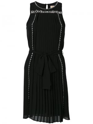 Декорированное плиссированное платье Michael Kors. Цвет: чёрный