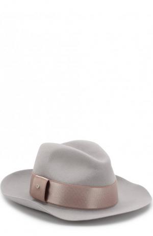 Шерстяная шляпа с лентой Giorgio Armani. Цвет: серый