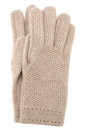 Вязаные перчатки из кашемира Inverni. Цвет: бежевый