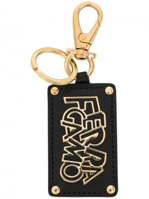 Брелок для ключей с логотипом Salvatore Ferragamo. Цвет: чёрный