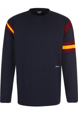 Хлопковый пуловер с логотипом бренда CALVIN KLEIN 205W39NYC. Цвет: синий
