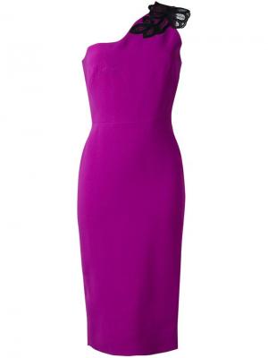 Платье длины миди на одно плечо Victoria Beckham. Цвет: розовый и фиолетовый