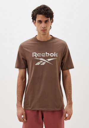 Футболка Reebok. Цвет: коричневый