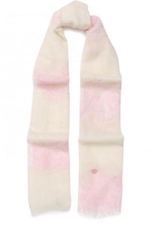Кашемировый шарф с кружевной отделкой Vintage Shades. Цвет: белый