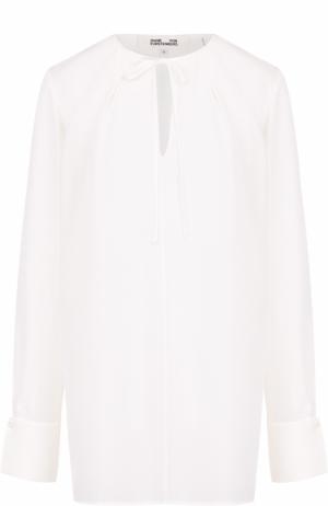 Шелковая блуза свободного кроя с круглым вырезом Diane Von Furstenberg. Цвет: белый