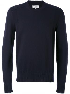 Классический трикотажный свитер Maison Margiela. Цвет: синий