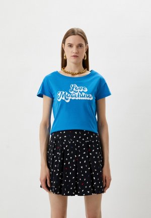 Футболка Love Moschino. Цвет: голубой