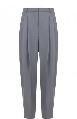 Укороченные шерстяные брюки со стрелками Emporio Armani. Цвет: серый