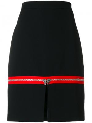 Юбка с контрастной вставкой Givenchy. Цвет: чёрный