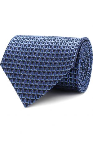 Шелковый галстук с узором Ermenegildo Zegna. Цвет: синий