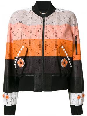 Куртка-бомбер в стиле колор блок Fendi. Цвет: многоцветный