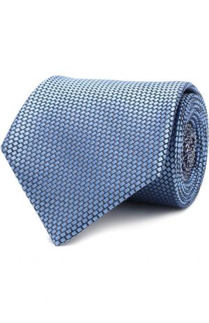 Шелковый галстук с узором Ermenegildo Zegna. Цвет: голубой