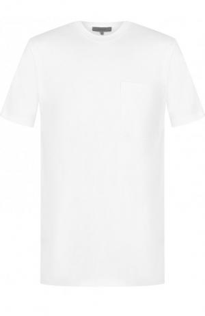Хлопковая футболка с круглым вырезом Lanvin. Цвет: белый