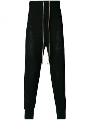Трикотажные спортивные брюки с заниженной проймой Rick Owens. Цвет: чёрный