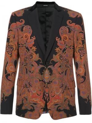 Пиджак со сплошным принтом Alexander McQueen. Цвет: коричневый