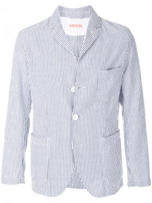 Полосатый пиджак Aspesi. Цвет: белый
