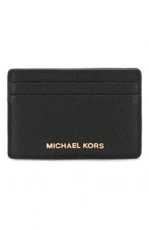 Кожаный футляр для кредитных карт MICHAEL Kors. Цвет: черный