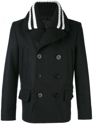 Укороченное пальто с трикотажным воротником Givenchy. Цвет: чёрный