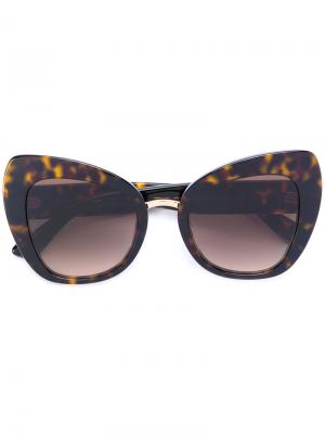 Солнцезащитные очки в оправе кошачий глаз Dolce & Gabbana Eyewear. Цвет: коричневый