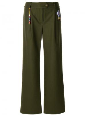 Широкие брюки Mira Mikati. Цвет: зелёный