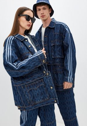 Куртка джинсовая adidas Originals. Цвет: синий