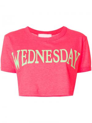 Укороченная футболка Wednesday Alberta Ferretti. Цвет: розовый и фиолетовый
