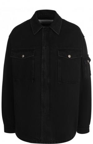 Джинсовая куртка с накладными карманами Valentino. Цвет: черный