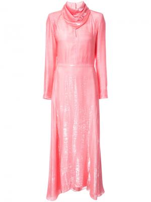 Расклешенное платье с поясом Nina Ricci. Цвет: розовый и фиолетовый