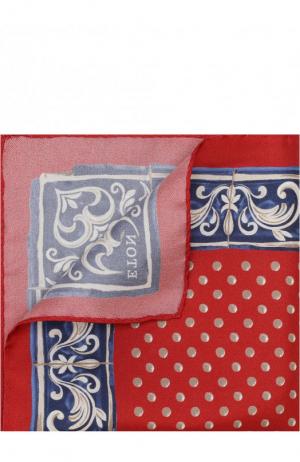 Шелковый платок с принтом Eton. Цвет: красный