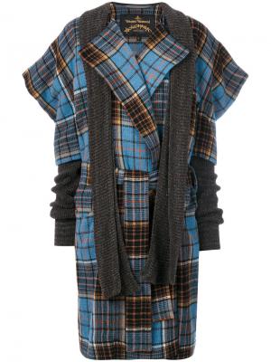 Пальто с принтом тартан Dionysian Vivienne Westwood Anglomania. Цвет: синий