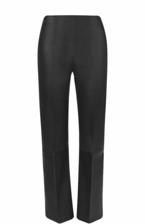 Укороченные кожаные брюки со стрелками By Malene Birger. Цвет: черный