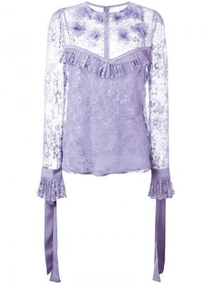 Кружевная блузка Elie Saab. Цвет: розовый и фиолетовый