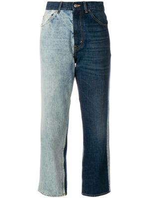 Укороченные джинсы дизайна колор-блок Golden Goose Deluxe Brand. Цвет: синий