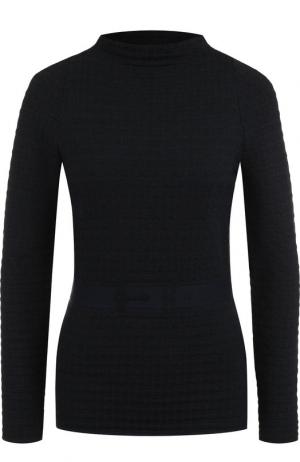 Приталенный пуловер с воротником-стойкой Emporio Armani. Цвет: черный