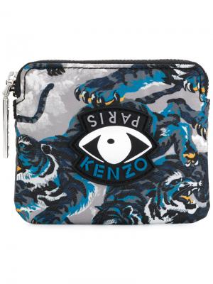 Бумажник с принтом глаза Kenzo. Цвет: серый