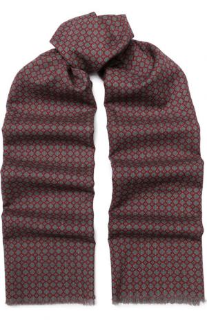 Шерстяной шарф с необработанным краем Kiton. Цвет: бордовый