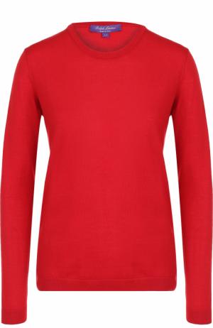 Кашемировый пуловер прямого кроя с круглым вырезом Ralph Lauren. Цвет: красный