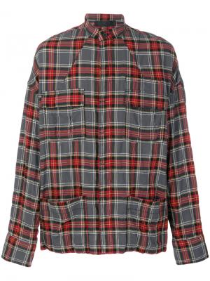 Рубашка в шотландскую клетку с карманами Haider Ackermann. Цвет: красный