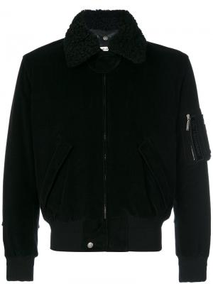 Вельветовая куртка-бомбер Saint Laurent. Цвет: чёрный
