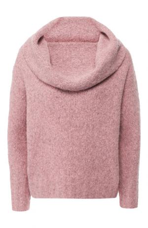 Шерстяной пуловер с объемным воротником Vince. Цвет: розовый