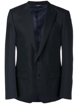 Пиджак с заостренными лацканами Dolce & Gabbana. Цвет: синий