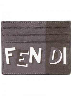 Визитница с принтом логотипа Fendi. Цвет: серый