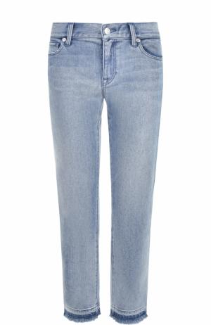 Укороченные джинсы прямого кроя с потертостями Burberry. Цвет: светло-голубой