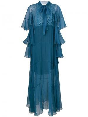 Вечернее платье с бантом Chloé. Цвет: синий
