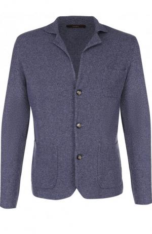 Однобортный хлопковый пиджак Windsor. Цвет: голубой